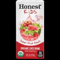 Honest Kids® Super Fruit Punch · Grape, strawberry, apple, watermelon juices and other ingredients unite to truly pack a punc...