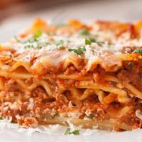 Lasagna · Lasagna made with ricotta and mozzarella with marinara sauce