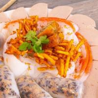 Bánh Cuốn Tây Hồ Đặc Biệt · House Special Classic Rice Crepe and Rolls filled with seasoned ground pork  and mushroom, t...