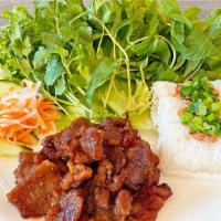 Bánh Hỏi Thịt Nướng · Tiny Rice Vermicelli with BBQ Pork