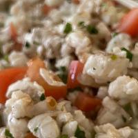 Ceviche Tostada · Shrimp ceviche