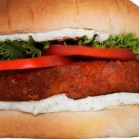 Buffalo 66 · Choose wrap or sandwich. Crispy 'chicken' patty dipped in Buffalo sauce with lettuce, tomato...