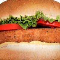 'Chicken' Sandwich · Choice of crispy or grilled 'chicken' patty, lettuce, tomato, and sauce of your choice.