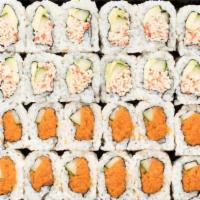 California† & Spicy Tuna Roll · The Classic California Roll†  : Crab† mix, cucumber and avocado rolled in seaweed and rice. ...