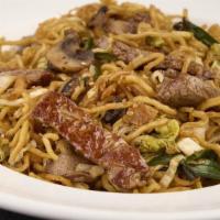 Steak Yakisoba · Stir-fried Asian vegetables tossed with steak and yakisoba noodles; Served with miso soup (3...