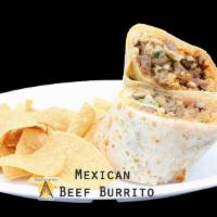 Mexican Burrito · A delicious Mexican style burrito, made from a soft flour tortilla. It is filled with whole ...