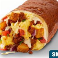 Create Your Own Breakfast Burrito - Small · Your choice of protein, eggs, seasoned potatoes, queso, salsas and toppings. [Cal 390-1400]