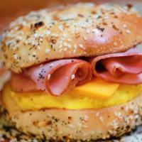 Eggs Ham And Cheese  · Any kind of bagels