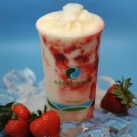 Lava Flow Smoothie · Pineapple, coconut, banana, and strawberry.
