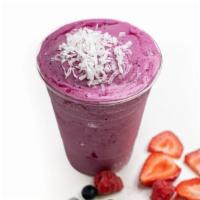 Dragon Fruit Smoothie · Dragon sorbet, strawberry, raspberry, blueberry, apple juice