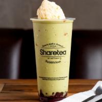 Matcha Red Bean Ice Blended With Ice Cream · Red bean mixed with matcha, added with ice cream for more sweetness and a creamy taste.