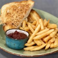 Ultimate Grilled Cheese With Fries · Griddled parmesan sourdough bread with house cheddar, pimento, and fresh mozzarella. Served ...
