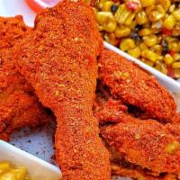 Spicy Fried Chicken (3) · 3 mixed pieces spicy fried chicken (1 breast included)
We cannot adjust spice level.