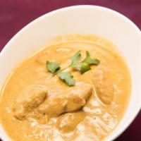 Chicken Korma · Gluten-free. Tender pieces of boneless chicken breast cooked in creamy korma sauce flavored ...