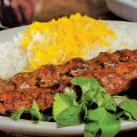 Koobideh Platter · Ground beef or chicken kabob marinated in onions and spices broiled to perfection