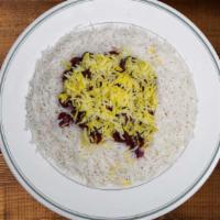 Albaloo Polo · Sour cherry, saffron and basmati rice.
