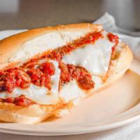 Meatball  Sandwich · Served with homemade meat sauce and sliced Mozzarella.