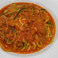 Zinguine Bolognese · Lean, ground natural veal in tomato sauce