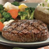 Top Sirloin Steak · A tender and juicy 8 oz. top sirloin steak charbroiled to perfection. Served with choice of ...