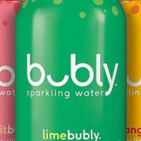 16Oz Bubly · Crisp sparkling water paired with natural fruit flavors! Choose from Blackberry or Grapefruit!