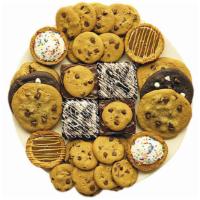 Platters - Toll House Party Platter · 60-830 calories. A custom combination of toll house favorites - six cookies, four cookie cup...