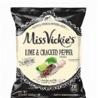 Miss Vickie’S® Lime & Cracked Pepper · Bring on the tangy crunch. Miss Vickie’s® Lime & Cracked Pepper kettle cooked potato chips a...