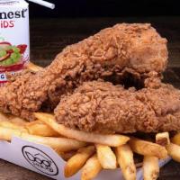 Kids Tenders Meal · Two Chicken Tenders, Fried or Grilled, with fries or tater tots and a choice of drink.