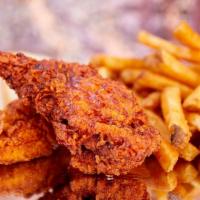 Combo #1 (2 Tenders / Fries) · 2 tenders with fries. all tenders served with 1 slice of white bread per tender, housemade p...
