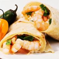 * Baja Shrimp Burro · Shrimp, salsa fresca and house sauce.