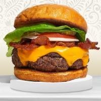 Bacon And Cheese The Habit Burger · American beef patty topped with melted cheese, multiple layers of crispy bacon, lettuce, tom...