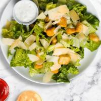 The Caesar Salad · Romaine, olives, croutons, Parmesan cheese, and caesar dressing.