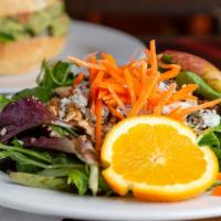 Fuji Salad · Mixed greens with glazed balsamic vinaigrette topped with gorgonzola cheese, Fuji apples and...
