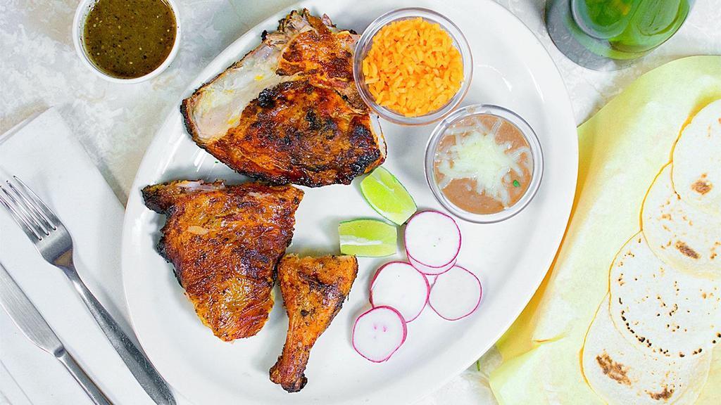 3 Pc Chicken Meal · 3 pieces of our Authentically grilled chicken served with 2 sides, 4 tortillas, and salsa.