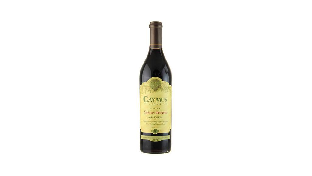 Caymus Cabernet Sauvignon 750Ml | 12% Abv · California - This is a jammy cabernet, full bodied with smoky and fruity aromatics, that leaves a peppery taste and a dense fruit flavor.