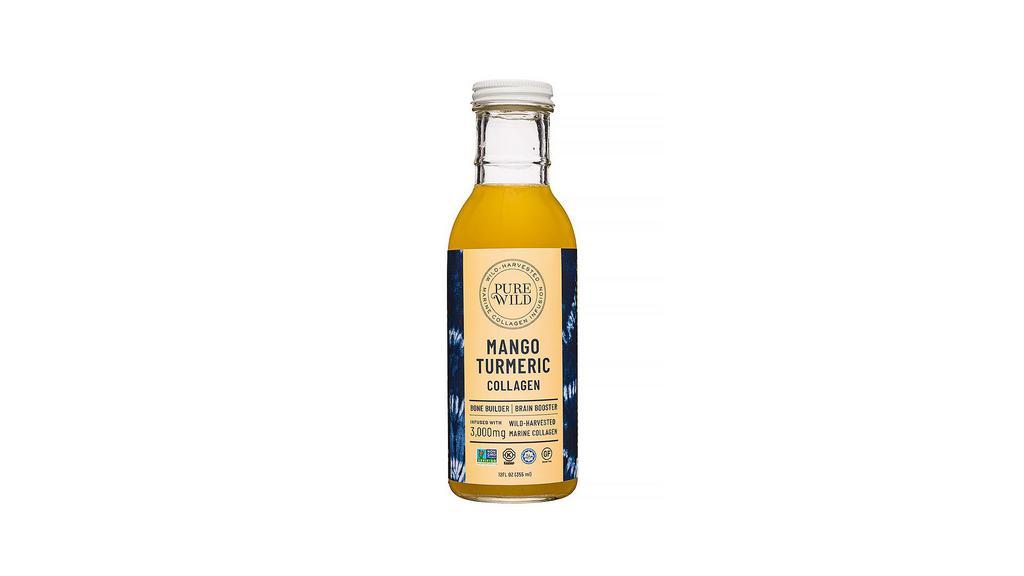 Pure Wild - Mango Turmeric 12Oz · Juicy mango and luscious passionfruit make this flavor like drinking a tropical vacation! Organic  Turmeric brings down inflammation while 3,000 mgs of the cleanest marine collagen on the  planet builds muscle and bone health. Close your eyes and feel the power.