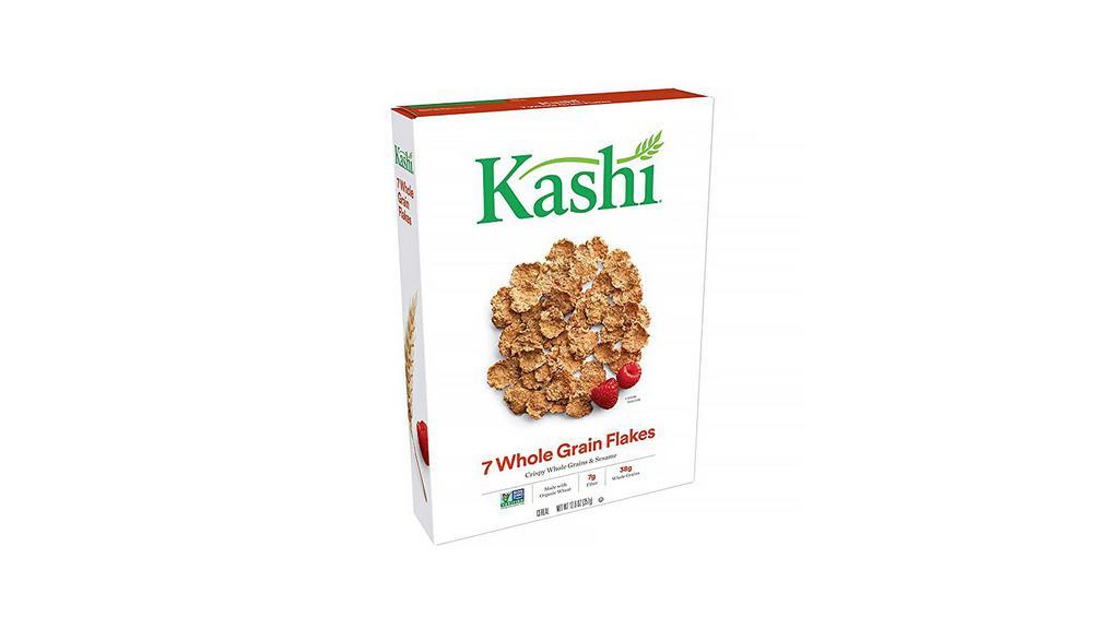 Kashi Organic Cereal - 7 Whole Grain Flakes 12.5Oz · Kashi 7 Whole Grain Flakes are deliciously hearty, and toasted with just a touch of natural sweetness. You can feel good about what goes into Kashi 7 Whole Grain Puffs because it is now officially Non-GMO Project Verified.