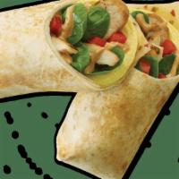 Southwest Wrap · eggs, grilled chicken, pepper jack, tomatoes, spinach & chipotle mayo