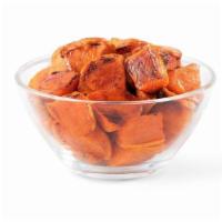 New! Maple Kissed Sweet Potatoes · maple glaze on roasted sweet potatoes.