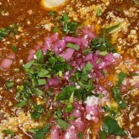 Chili Small · The Chori-Man special chili with Zacatecano Red Pork chorizo - 16 oz.