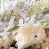 Caesar · Romaine lettuce with housemade garlic croutons, tossed in our creamy Caesar dressing with sh...