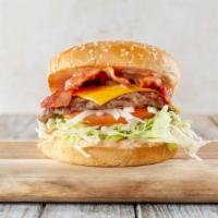 Bacon Cheeseburger · Bacon cheeseburger comes with the patty, bacon, dressing, onions, lettuce and tomato