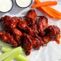 6 Small Wings. · 6 pc Traditional Bone in Wings with choice of wing sauce, and side. dipping sauce.. *availab...
