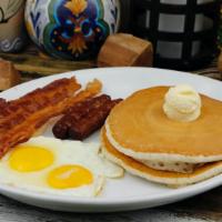 Pancake Special · Two pancakes, two eggs, two bacon and 2 sausage.