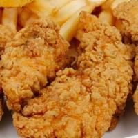 Kids Chicken Strips Meal · Served with small fries and small drink.
2pc of chicken tenders