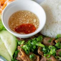 Cơm Thịt Heo Nướng Xả · Grilled Lemongrass Pork with Steamed Rice