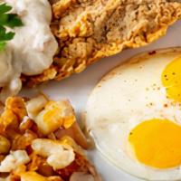 Chicken Fried Steak & Eggs · Our hand-battered Certified Angus Beef cube steak topped with our homemade country gravy.  S...