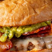 Brookfields Gourmet Guacamole Burger · Flavored with chipotle mayonnaise and topped with guacamole, bacon, and pepper jack cheese. ...
