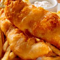 3 Piece Fish & Chips · Three Icelandic Haddock fillets dipped in our own beer batter, deep fried to a golden brown....