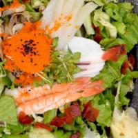 Seafood Salad · shrimp, scallop, crab, cucumber and daikon over spring mix.