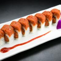 Spicy Tiger Roll · spicy tuna, shrimp tempura, spicy tuna roll.